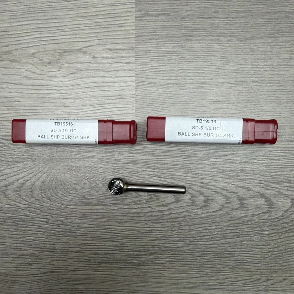 Titan TB19516 Burr Double Cut 1/2 in Head Diameter 1/4 in Shank Diameter 3 Pack